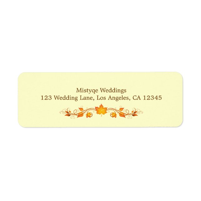 Autumn Foliage Wedding Return Address Label (Front)