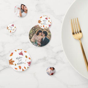 Autumn Foliage Wedding table decor Photo confetti