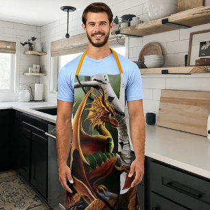 Autumn Forest Amber Dragon Birch Trees Fantasy Apron