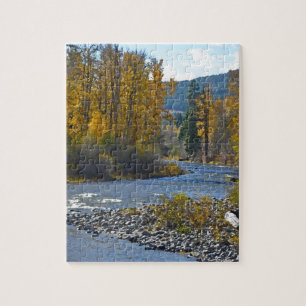 Autumn forest and river scene jigsaw puzzle