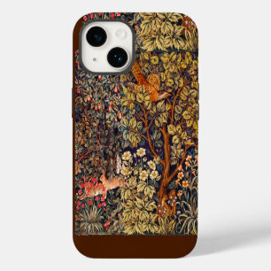 AUTUMN FOREST ANIMALS Hares,Pheasant,Brown Floral iPhone 14 Case