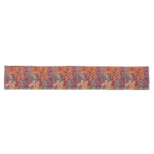 AUTUMN FOREST ANIMALS Hares,Pheasant,Red Floral  Long Table Runner