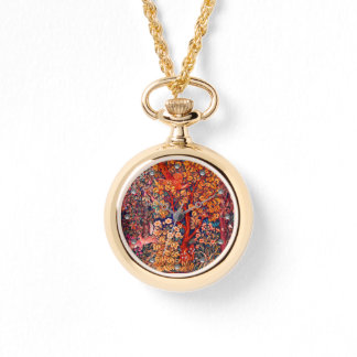 AUTUMN FOREST ANIMALS Hares,Pheasant,Red Floral Watch