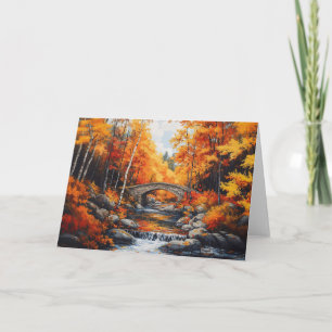 Autumn Forest Bridge Card