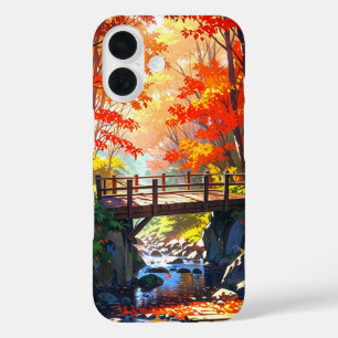 Autumn Forest Bridge iPhone 16 Case