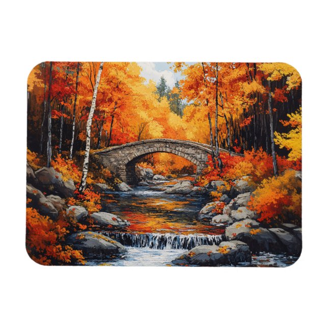 Autumn Forest Bridge Flexible Magnet (Horizontal)