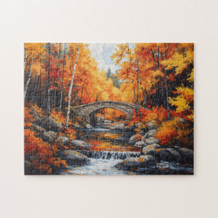 Autumn Forest Bridge Jigsaw Puzzle