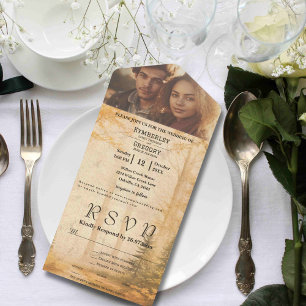 Autumn Forest Cream Background Photo Website Email All In One Invitation