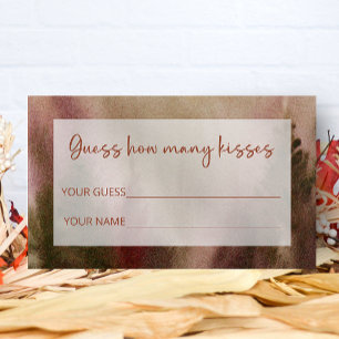 Autumn Forest guess how many kisses bridal game Enclosure Card