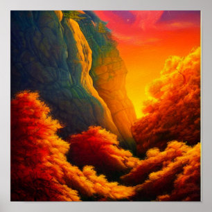 Autumn Forest in the Mountains Poster