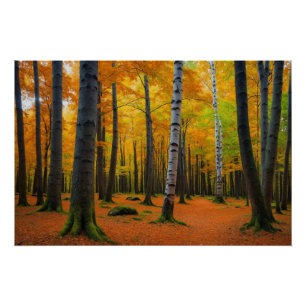 Autumn Forest Landscape Poster