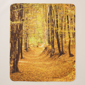 Autumn forest landscape sherpa blanket