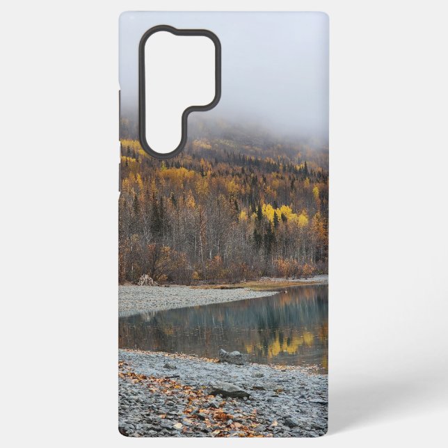 Autumn Forest Landscape with Golden Trees Samsung Galaxy S22 Ultra Case (Back)