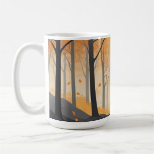 Autumn Forest Mug – Cosy Fall Coffee Cup with Wood