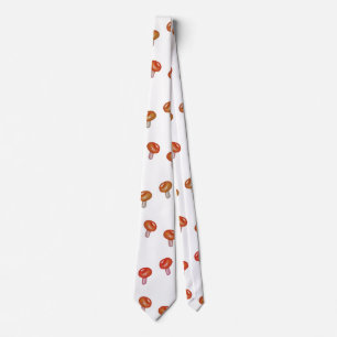 Autumn, Forest Mushrooms Drawing Pattern Tie