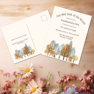 Autumn Forest New Neck of the Woods Housewarming  Postcard