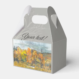 Autumn forest orange gold favour box