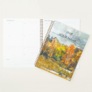 Autumn forest orange gold planner