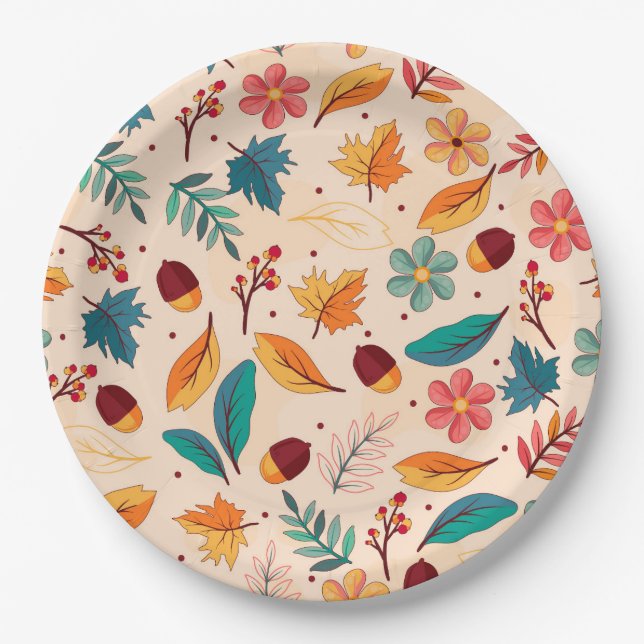 Autumn Forest Paper Plate (Front)