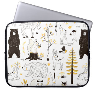 autumn forest pattern laptop sleeve