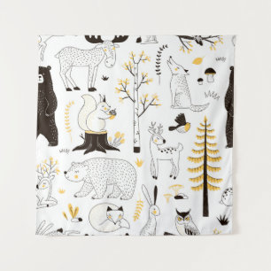 autumn forest pattern tapestry