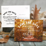 Autumn Forest Save the Date Postcard<br><div class="desc">Customise this lovely save the date horizontal postcard featuring an original image of a beautiful orange autumn forest.</div>