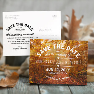 Autumn Forest Save the Date Postcard