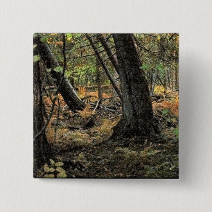 Autumn forest scene 15 cm square badge