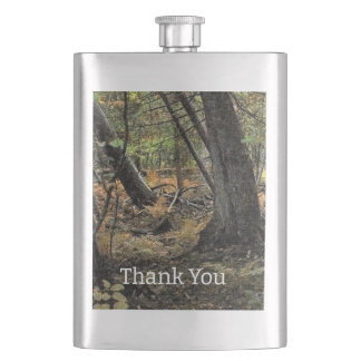 Autumn forest scene hip flask