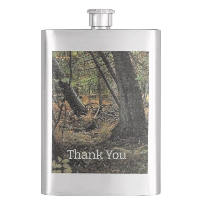 Autumn forest scene             hip flask (Front)