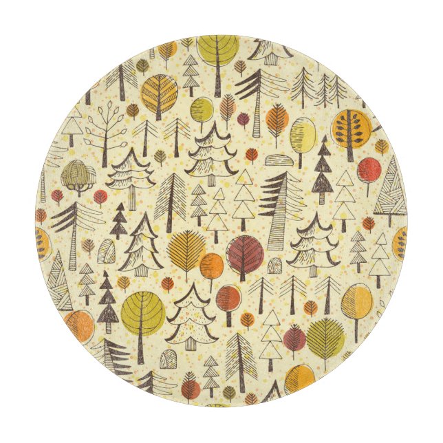 Autumn Forest: Seamless Graphic Pattern. Cutting Board (Front)