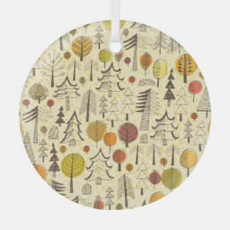 Autumn Forest: Seamless Graphic Pattern. Glass Tree Decoration