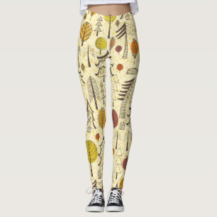 Autumn Forest: Seamless Graphic Pattern. Leggings