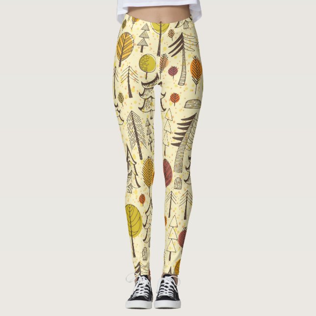 Autumn Forest: Seamless Graphic Pattern. Leggings (Front)