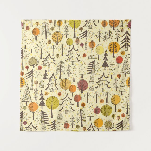 Autumn Forest: Seamless Graphic Pattern. Tapestry (Front)