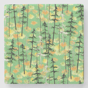 Autumn Forest: Seamless Natural Beauty Stone Coaster