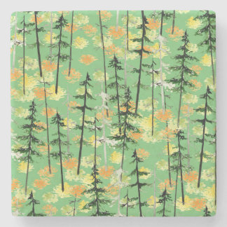 Autumn Forest: Seamless Natural Beauty Stone Coaster