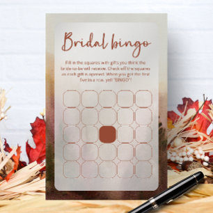 Autumn Forest Terracota Bridal Shower bingo game