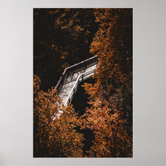 Autumn Forest with Wooden Path Poster