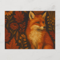 Autumn Fox Art Poster - Fall Woodland 