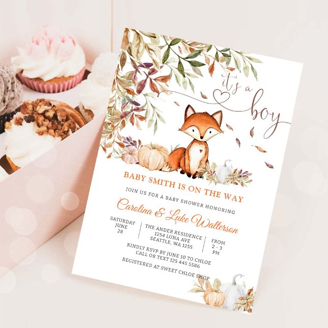 Autumn Fox Baby Shower Invitation (Creator Uploaded)