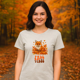 Autumn fox illustration & Fall Vibes script Tri-Blend Shirt