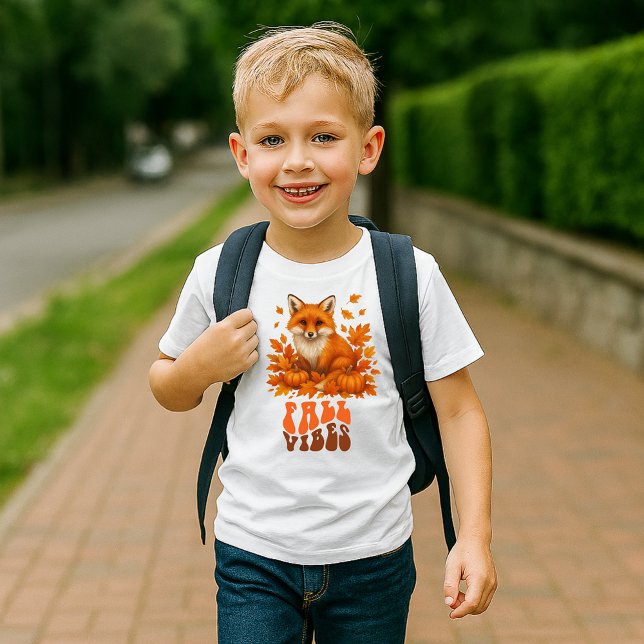 Autumn fox illustration & Fall Vibes script Tri-Blend Shirt (Creator Uploaded)