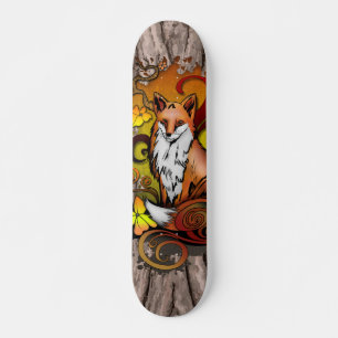 Autumn Fox Woodland Nature Art Skateboard