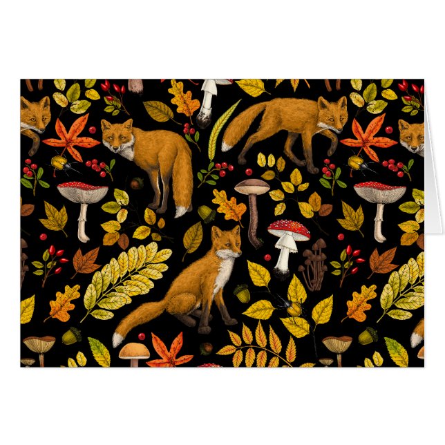 Autumn foxes on black (Front Horizontal)