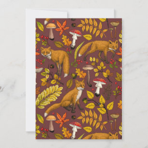 Autumn foxes on chocolate brown