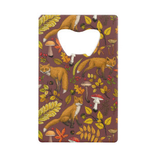Autumn foxes on chocolate brown