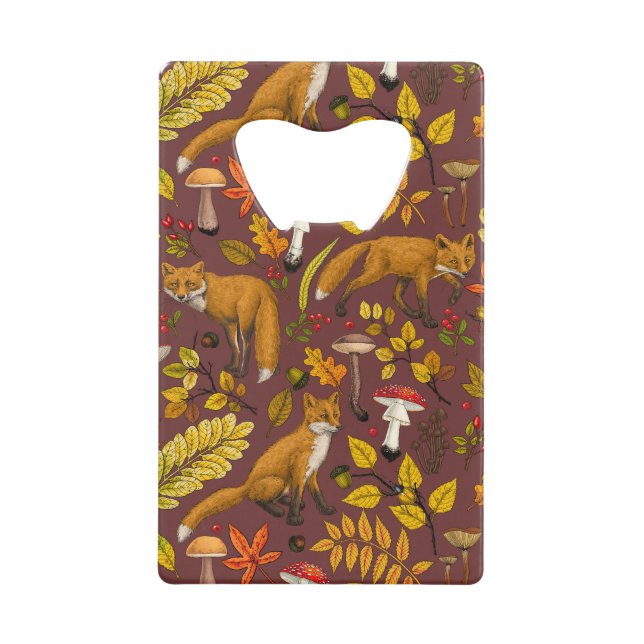 Autumn foxes on chocolate brown (Front)