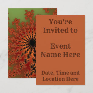 Autumn Fractal Burst Invitation
