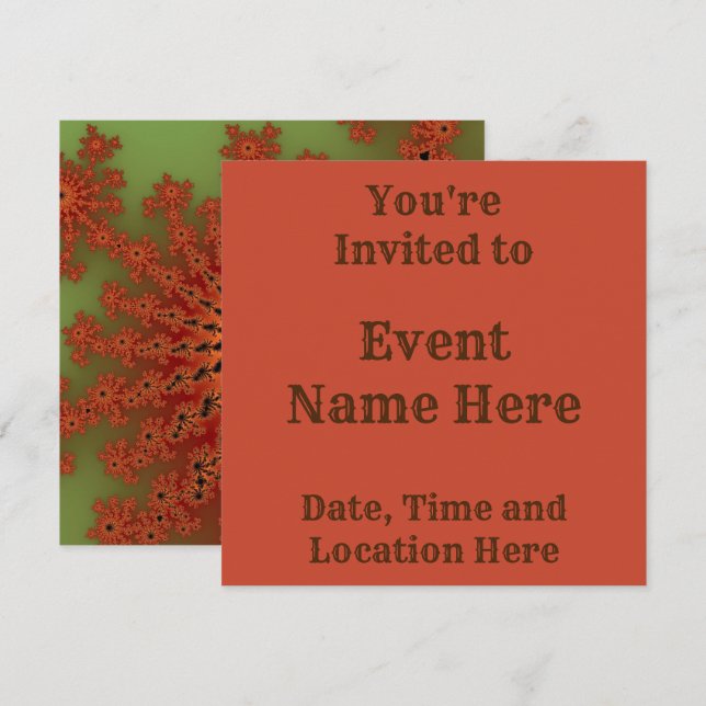 Autumn Fractal Burst Invitation (Front/Back)